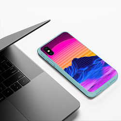 Чехол iPhone XS Max матовый РЕТРО НЕОН CYBERPUNK, цвет: 3D-мятный — фото 2