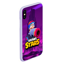 Чехол iPhone XS Max матовый BrawlStars Бонни с пушкой Bonny, цвет: 3D-светло-сиреневый — фото 2