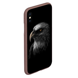 Чехол iPhone XS Max матовый Голова хищного орла, цвет: 3D-коричневый — фото 2