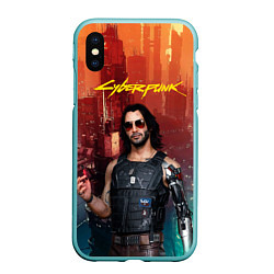 Чехол iPhone XS Max матовый Cyberpunk2077 Vi, цвет: 3D-мятный