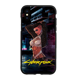 Чехол iPhone XS Max матовый Girl Vi cyberpunk2077, цвет: 3D-черный