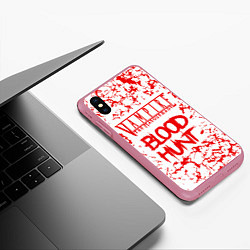 Чехол iPhone XS Max матовый Vampire The Masquerade Bloodhunt, лого, цвет: 3D-малиновый — фото 2