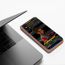 Чехол iPhone XS Max матовый Cyberpunk2077 Panam, цвет: 3D-коричневый — фото 2