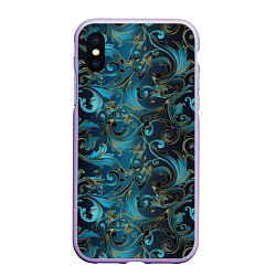 Чехол iPhone XS Max матовый Blue Abstract Узоры, цвет: 3D-светло-сиреневый