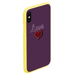 Чехол iPhone XS Max матовый Heart and Love, цвет: 3D-желтый — фото 2