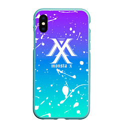 Чехол iPhone XS Max матовый Monsta x, цвет: 3D-мятный