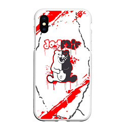 Чехол iPhone XS Max матовый Monokuma Трещины, цвет: 3D-белый