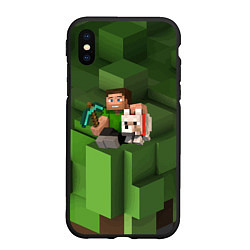 Чехол iPhone XS Max матовый Minecraft Heroes Video game, цвет: 3D-черный