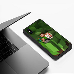 Чехол iPhone XS Max матовый Minecraft Heroes Video game, цвет: 3D-черный — фото 2