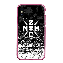 Чехол iPhone XS Max матовый Noize mc брызги, цвет: 3D-малиновый