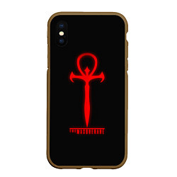 Чехол iPhone XS Max матовый Vampire: The Masquerade - Bloodhunt Logo Лого, цвет: 3D-коричневый