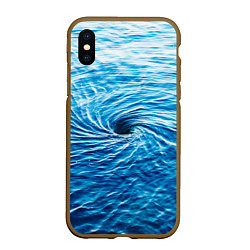 Чехол iPhone XS Max матовый Водоворот Океан, цвет: 3D-коричневый