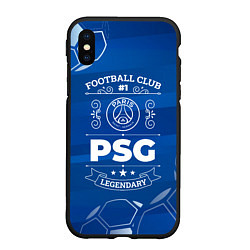 Чехол iPhone XS Max матовый PSG FC 1, цвет: 3D-черный