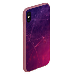 Чехол iPhone XS Max матовый Абстрактные взаимосвязанные линии, цвет: 3D-малиновый — фото 2