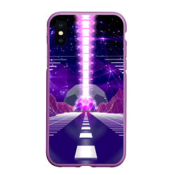Чехол iPhone XS Max матовый Vaporwave Neon Space, цвет: 3D-фиолетовый