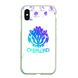 Чехол iPhone XS Max матовый Overlord неоновый логотип, цвет: 3D-салатовый