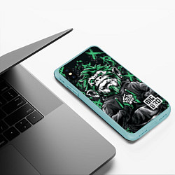 Чехол iPhone XS Max матовый Большой братан, цвет: 3D-мятный — фото 2