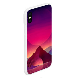 Чехол iPhone XS Max матовый Горы Космос Neon Психоделика, цвет: 3D-белый — фото 2