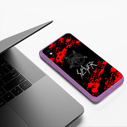 Чехол iPhone XS Max матовый Slayer - Reign in Blood, цвет: 3D-фиолетовый — фото 2