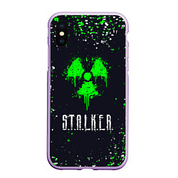 Чехол iPhone XS Max матовый Stalker сталкер брызги, цвет: 3D-сиреневый