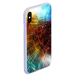 Чехол iPhone XS Max матовый Portal - Neon Space - туннель из энергетических па, цвет: 3D-светло-сиреневый — фото 2