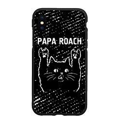 Чехол iPhone XS Max матовый Papa Roach Rock Cat, цвет: 3D-черный