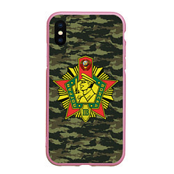 Чехол iPhone XS Max матовый КГБ СССР USSR, цвет: 3D-розовый