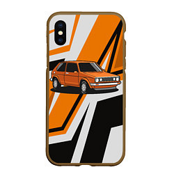 Чехол iPhone XS Max матовый Оранжевая классика авто, цвет: 3D-коричневый