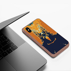 Чехол iPhone XS Max матовый Абстрактный,цветной узор Abstraction, цвет: 3D-коричневый — фото 2