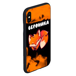 Чехол iPhone XS Max матовый Вероника - ЛИСИЧКА - Пламя, цвет: 3D-черный — фото 2