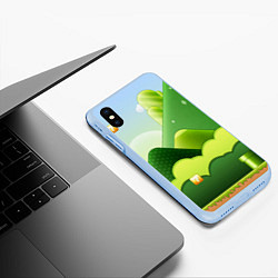 Чехол iPhone XS Max матовый Вселенная марио, цвет: 3D-голубой — фото 2