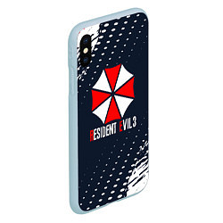 Чехол iPhone XS Max матовый Umbrella Corporation Resident Evil Краски, цвет: 3D-голубой — фото 2