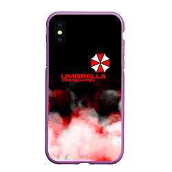 Чехол iPhone XS Max матовый Umbrella Corporation туман, цвет: 3D-фиолетовый