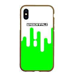 Чехол iPhone XS Max матовый Undertale андертейл логотип, цвет: 3D-коричневый