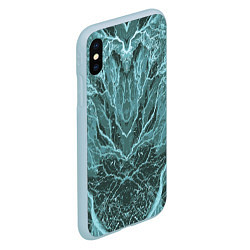 Чехол iPhone XS Max матовый Абстрактная геометрическая графика ,цвет морской в, цвет: 3D-голубой — фото 2