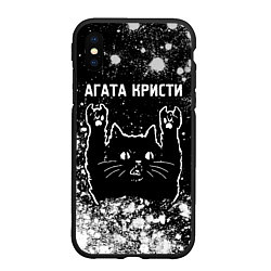 Чехол iPhone XS Max матовый Агата Кристи Rock Cat FS, цвет: 3D-черный