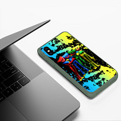 Чехол iPhone XS Max матовый POPPY PLAYTIME Mini Huggies, цвет: 3D-темно-зеленый — фото 2