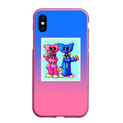 Чехол iPhone XS Max матовый Хагги Вагги и Кисси Мисси, цвет: 3D-малиновый