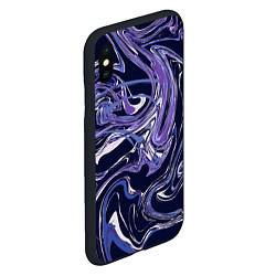 Чехол iPhone XS Max матовый Фиолетовая магия Абстракция с мраморными разводами, цвет: 3D-черный — фото 2