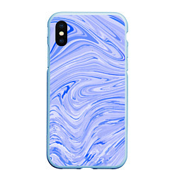 Чехол iPhone XS Max матовый Abstract lavender pattern, цвет: 3D-голубой