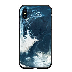 Чехол iPhone XS Max матовый Texture of dark waves, цвет: 3D-черный