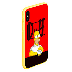 Чехол iPhone XS Max матовый Homer Duff, цвет: 3D-желтый — фото 2