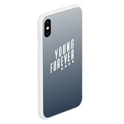 Чехол iPhone XS Max матовый Навечно молодой Young forever, цвет: 3D-белый — фото 2