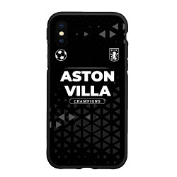 Чехол iPhone XS Max матовый Aston Villa Форма Champions, цвет: 3D-черный