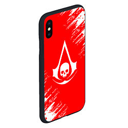 Чехол iPhone XS Max матовый Assassins creed череп красные брызги, цвет: 3D-черный — фото 2