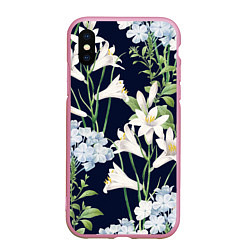 Чехол iPhone XS Max матовый Цветы Белые Лилии В Саду