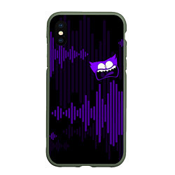 Чехол iPhone XS Max матовый PurpleMini Huggy WuggyPoppy Playtime, цвет: 3D-темно-зеленый