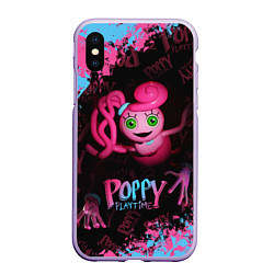 Чехол iPhone XS Max матовый Mommy Poppy Playtime, цвет: 3D-светло-сиреневый