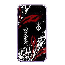 Чехол iPhone XS Max матовый BERSERK BLACK MASK - БЕРСЕРК ЧЁРНАЯ МАСКА, цвет: 3D-светло-сиреневый