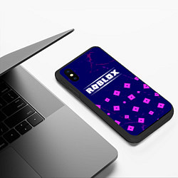 Чехол iPhone XS Max матовый ROBLOX Гранж, цвет: 3D-черный — фото 2